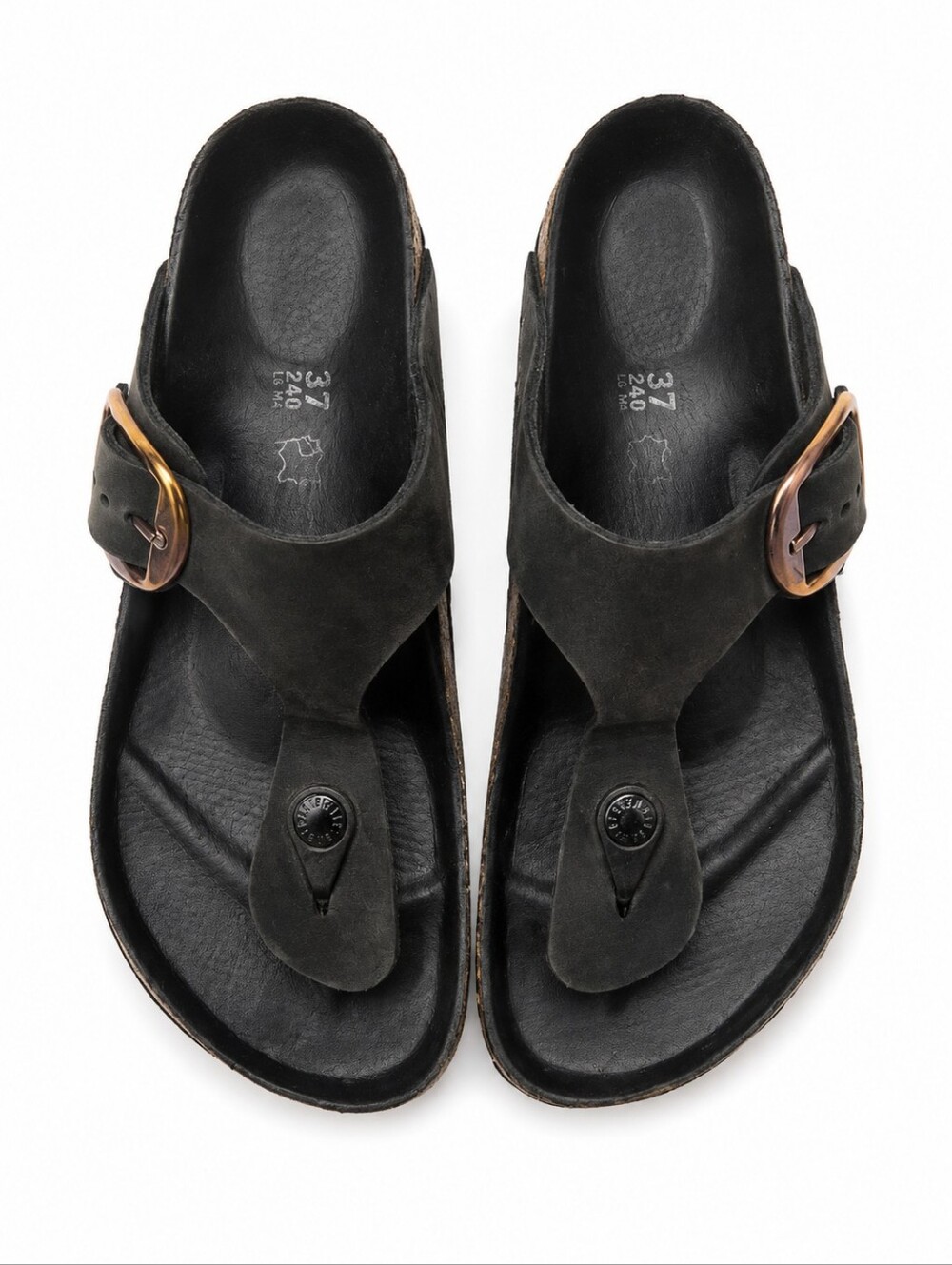 Birkenstock Gizeh Black Sandals EU 37 Rainbow Buckle